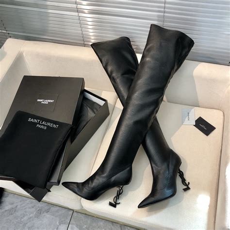 ysl women boots|ysl thigh high boots.